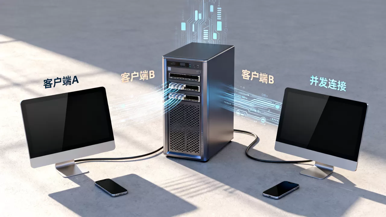 服务器如何处理两个客户端的连接，多客户端并发连接怎么做？