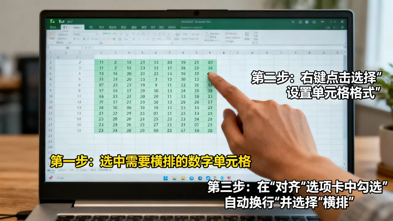 Excel横排数字怎么设置，有哪些步骤？