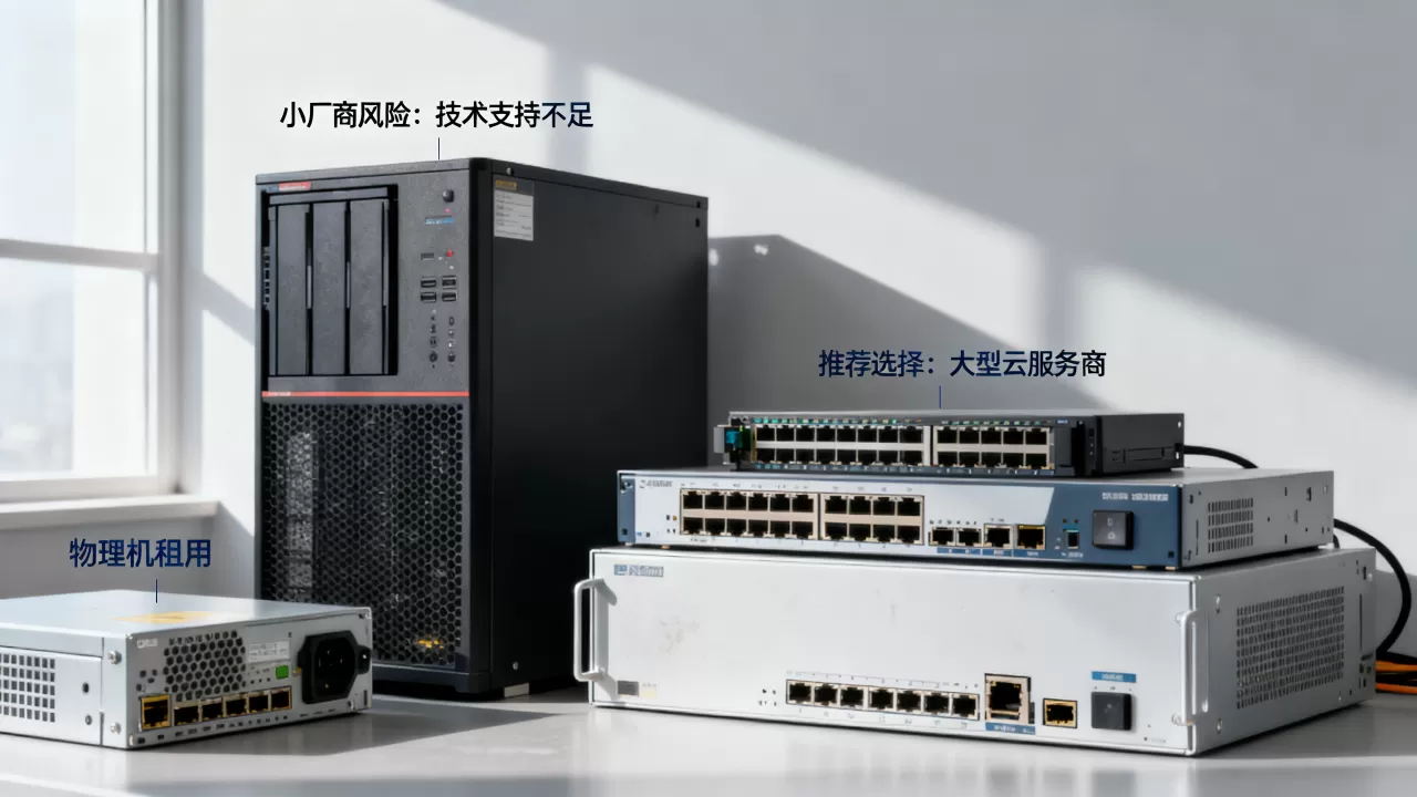 物理机租用为什么不建议选小厂商，选哪家好？