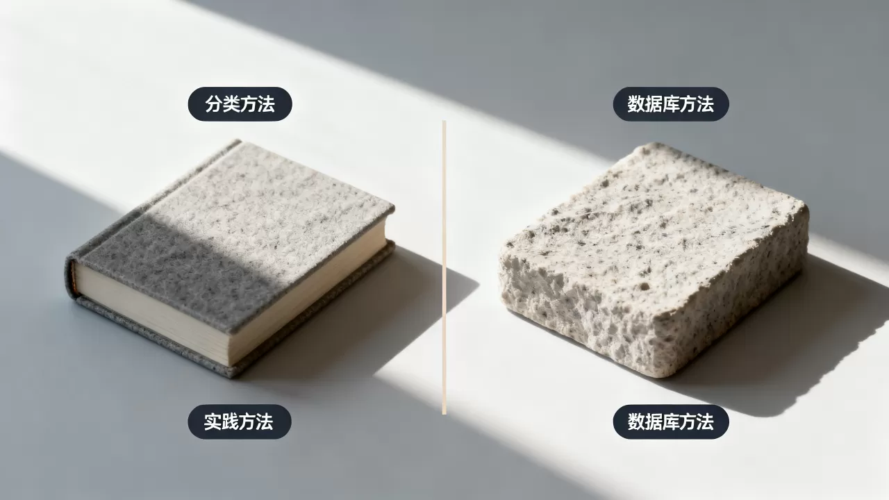 分类方法和数据库方法有什么区别，实践方法有哪些？