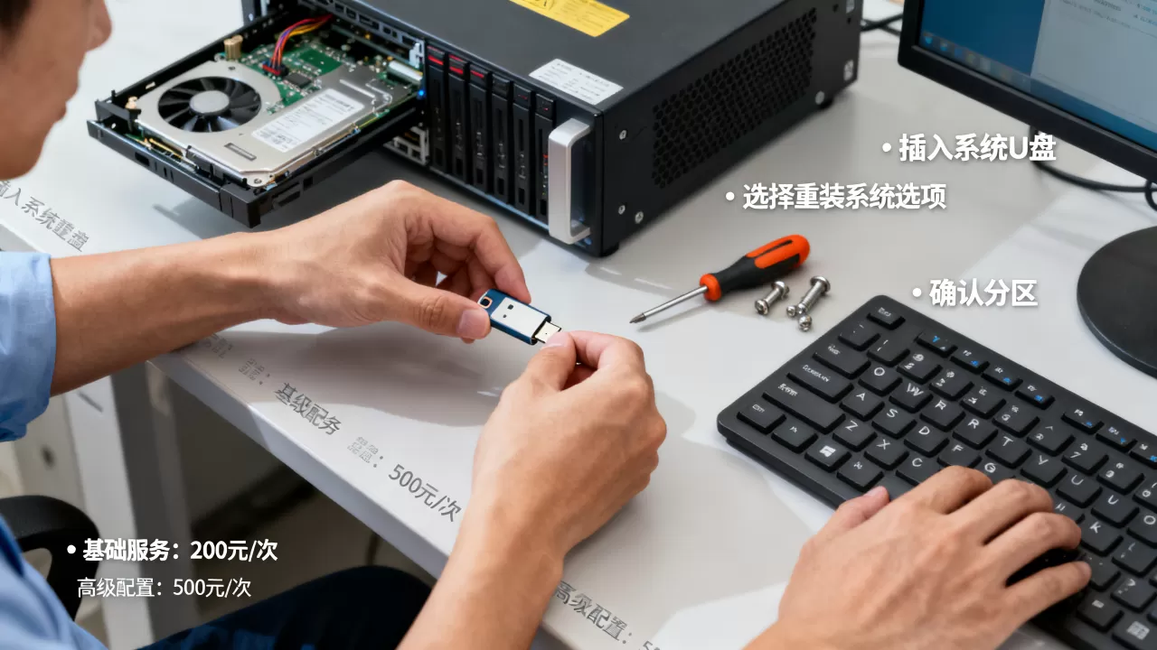 服务器改系统重装系统怎么操作？，需要多少钱？