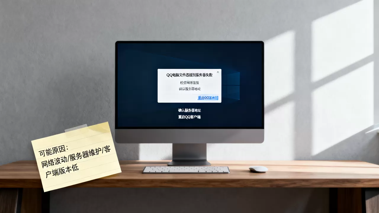 QQ电脑文件连接到服务器失败怎么解决，原因是什么