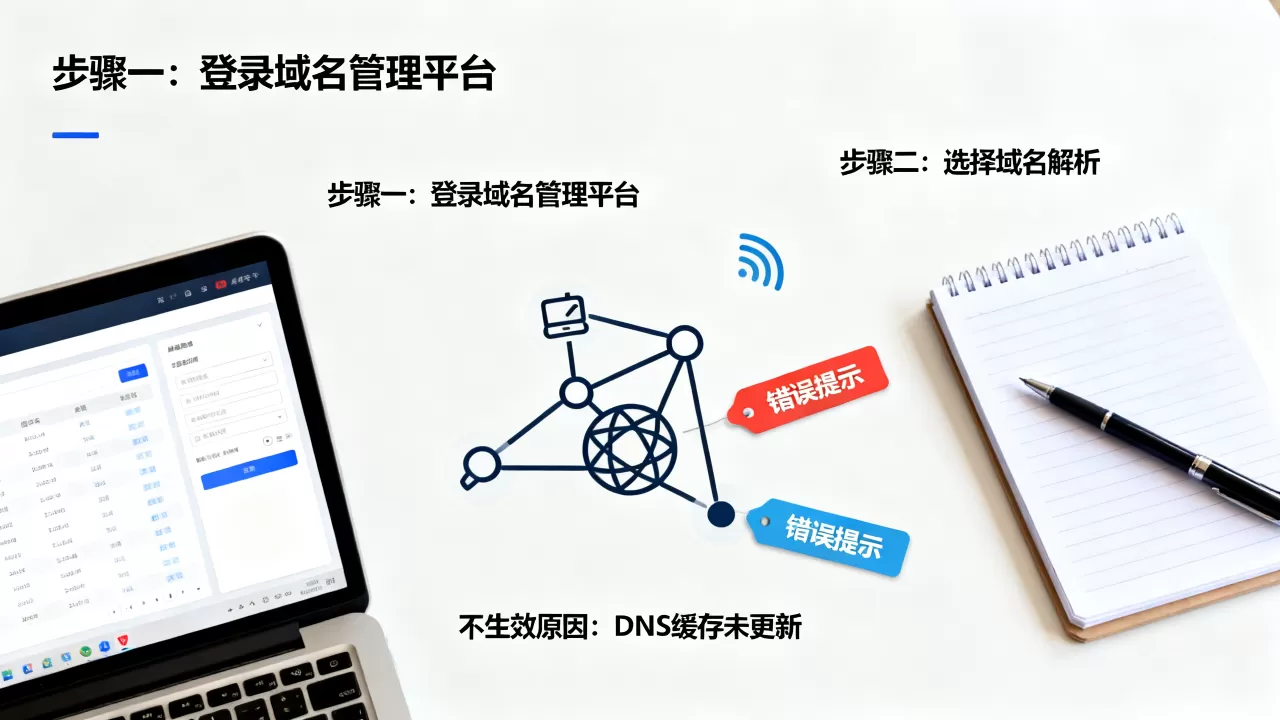 域名网站平台解析步骤有哪些？域名解析不生效原因