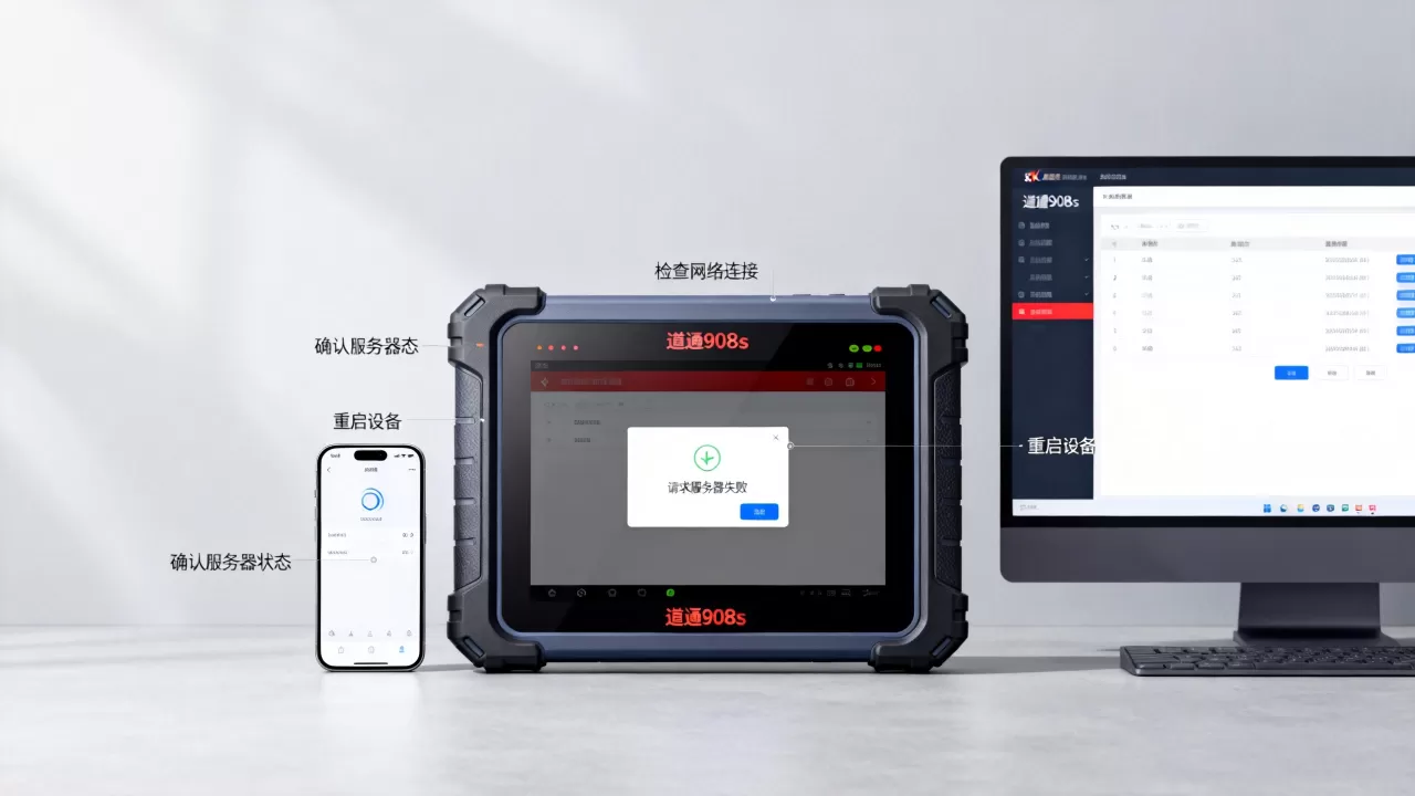 道通908s请求服务器失败怎么解决，是什么原因