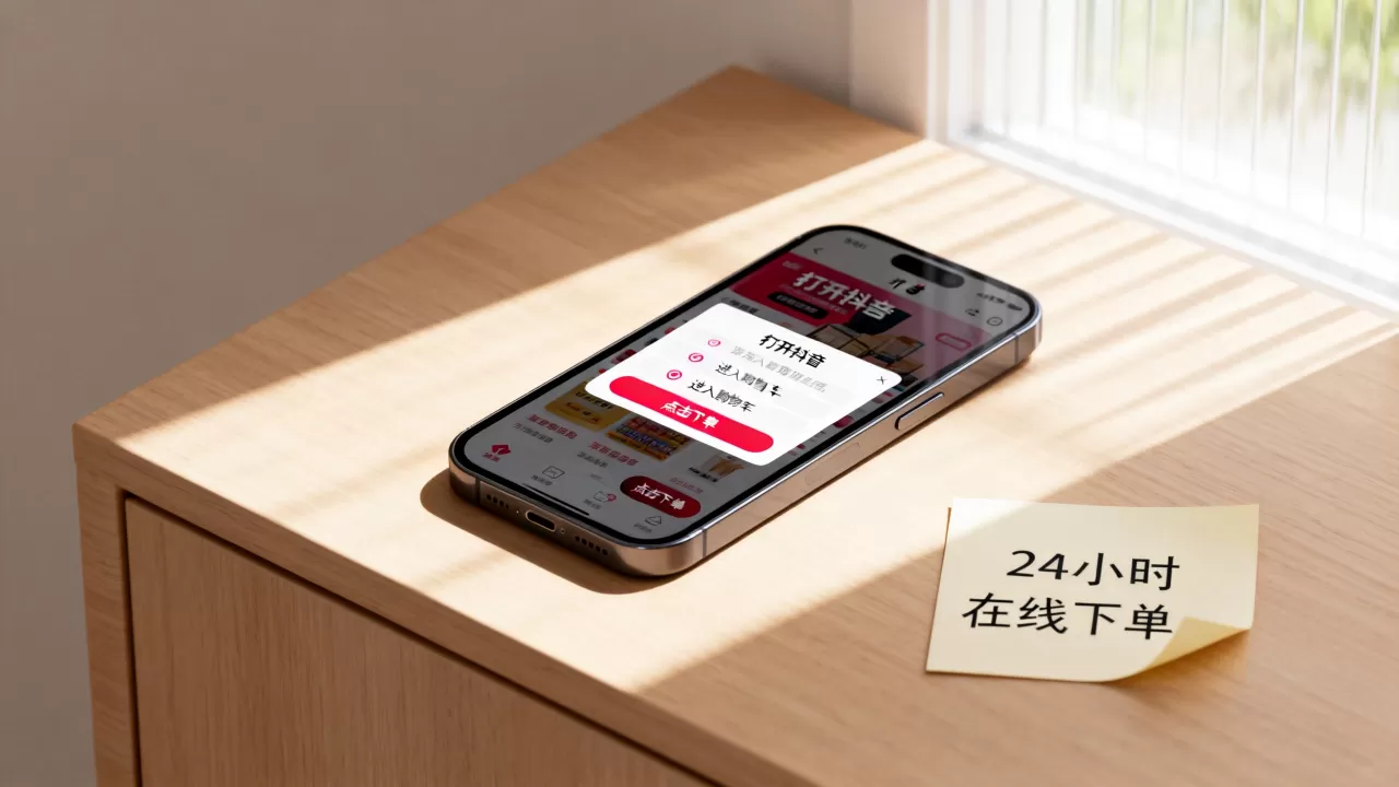 抖音平台24小时在线下单免费吗，怎么操作？
