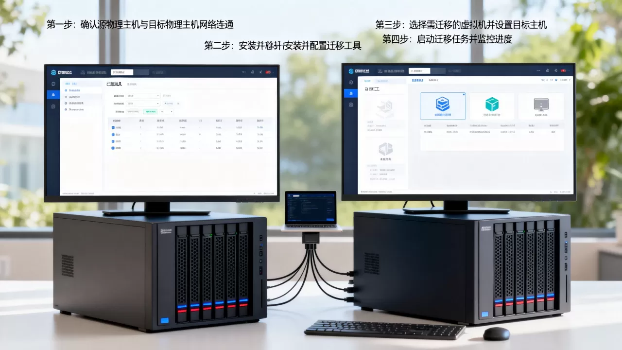 已经创建的虚拟机如何迁移到另一台物理主机？，迁移步骤是什么
