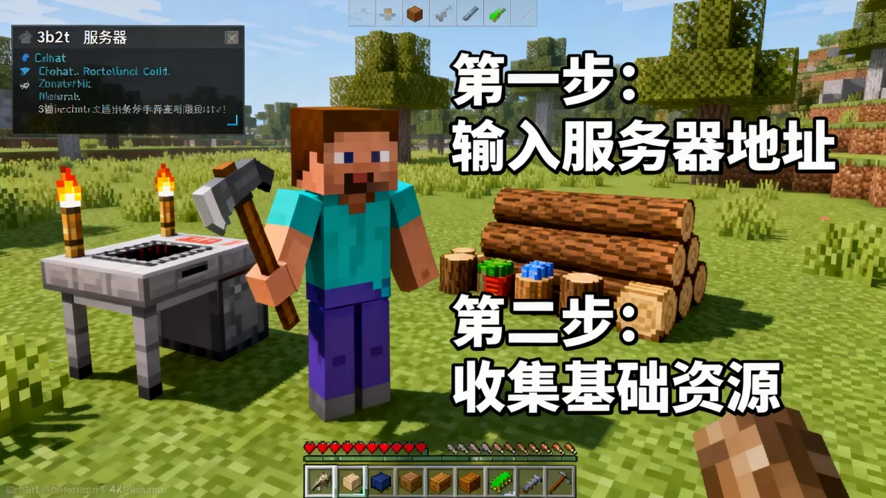 我的世界3b2t服务器怎么进,新手怎么生存? 我的世界3b2t服务器怎么进,新手怎么生存?