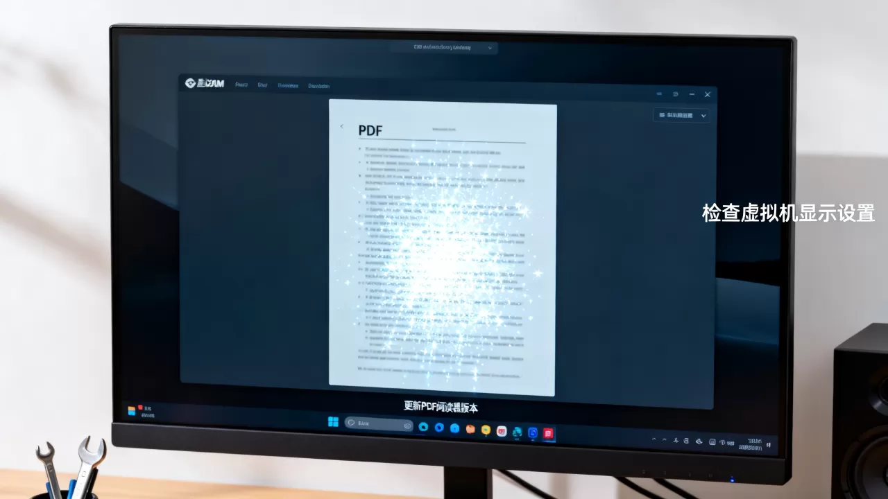 为什么虚拟机中的PDF闪烁不停，怎么办？