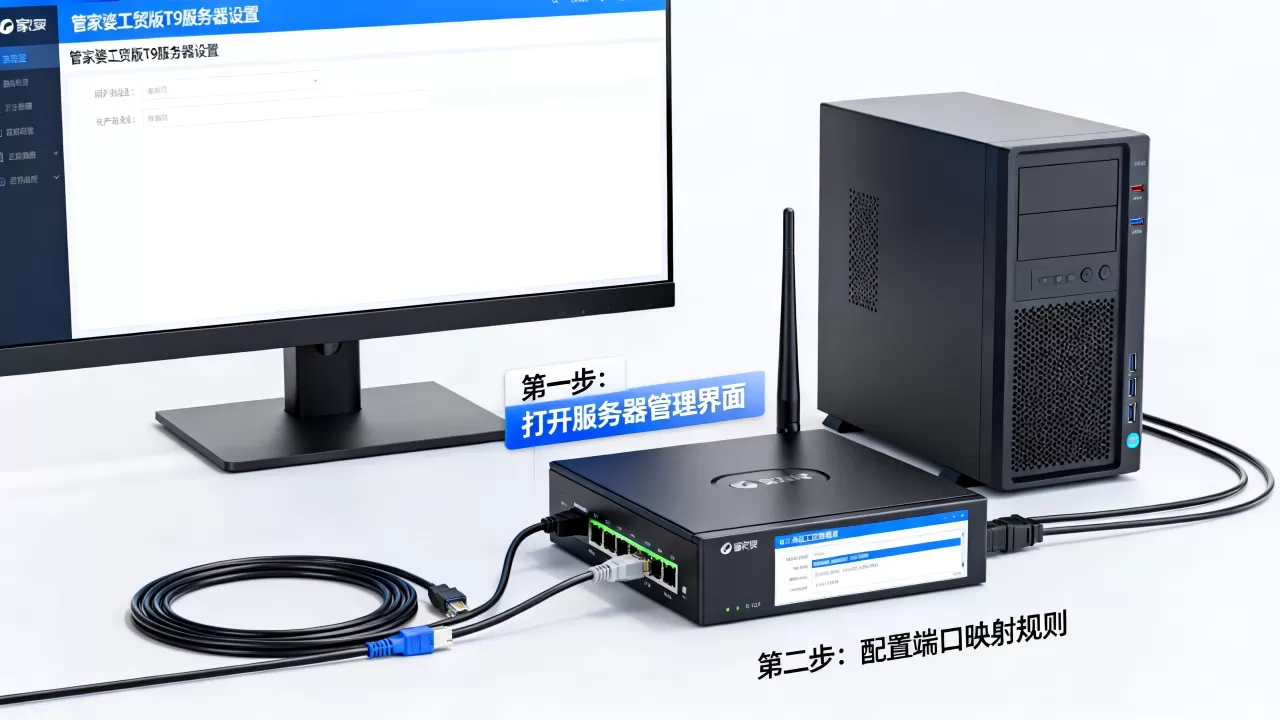 管家婆工贸版T9服务器设置步骤有哪些,端口映射怎么配置 管家婆工贸版T9服务器设置步骤有哪些,端口映射怎么配置
