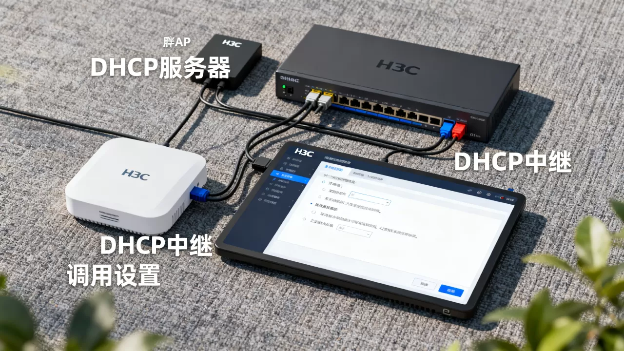 H3C胖AP如何调用DHCP服务器，DHCP中继怎么设置？