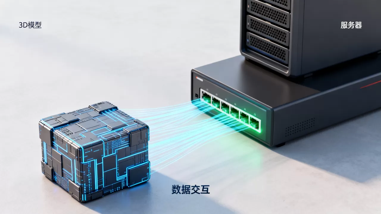 3D模型如何与服务器实时交换数据，数据交互原理是什么