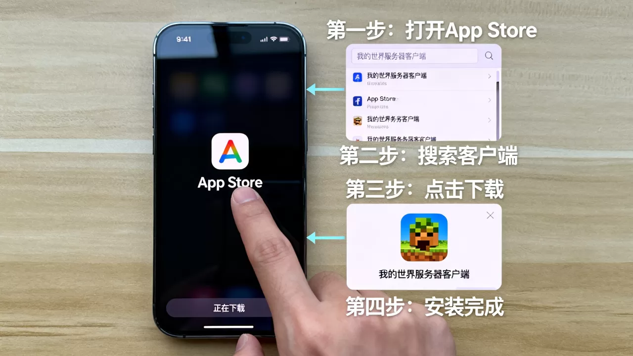 苹果手机怎么下载我的世界服务器客户端，具体步骤是什么？