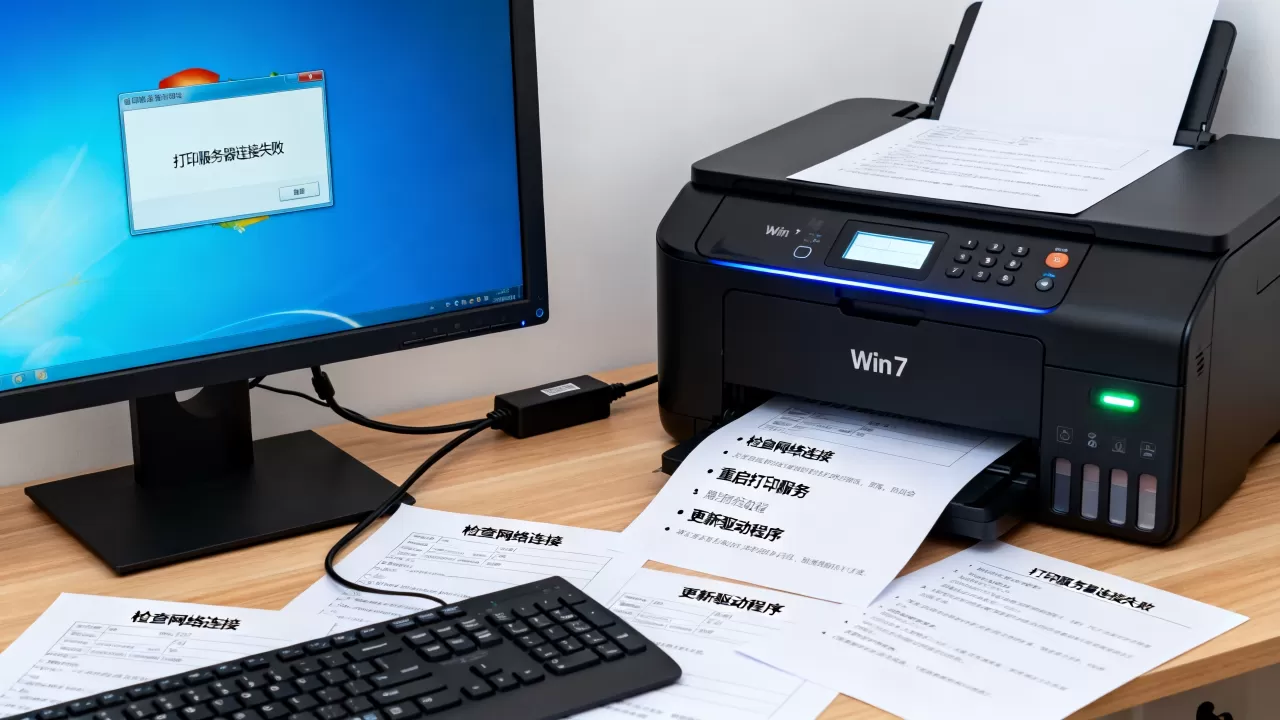 win7系统打印服务器失败怎么办，打印机无法连接怎么解决？