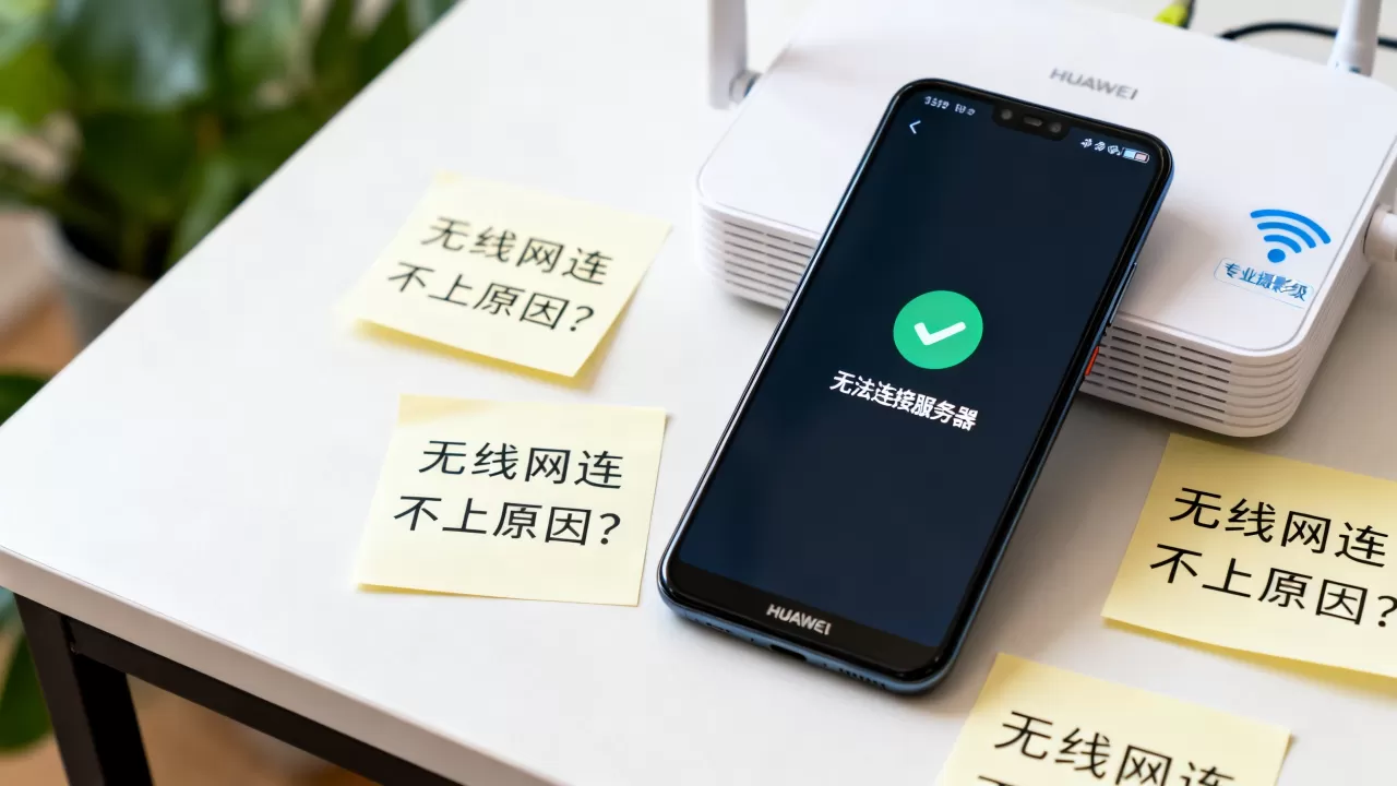 华为手机无线网无法连接服务器怎么回事，连不上网络是什么原因？